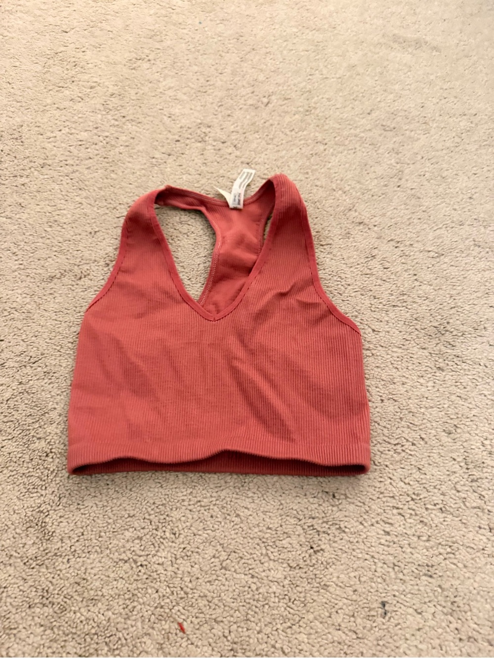 Free people Ribbed V-Neck Crop Tank in Dusty Rose